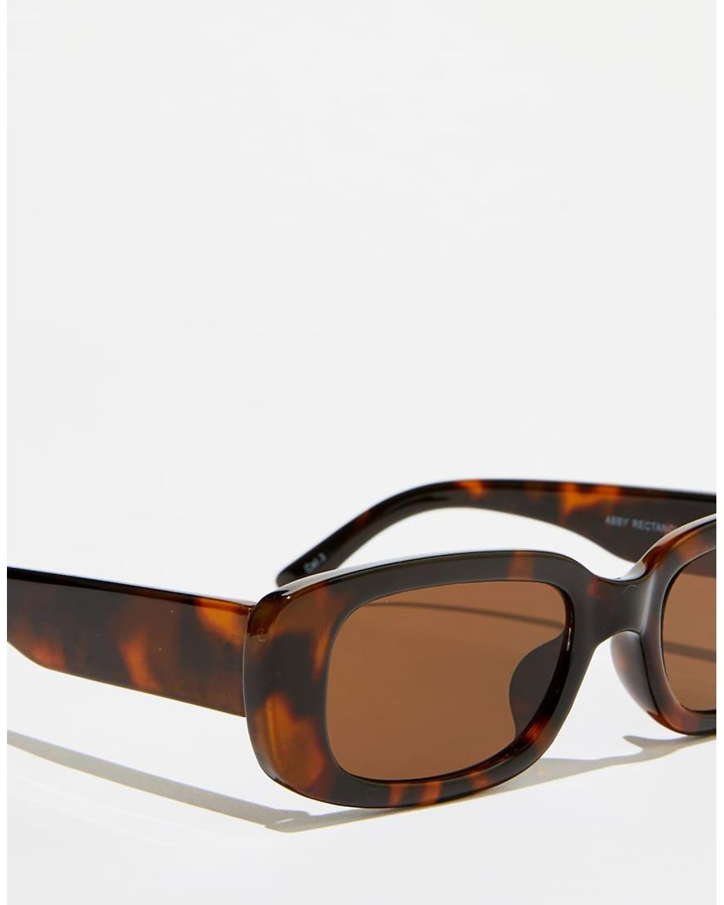 Cotton On White Abby Rectangle Sunglasses