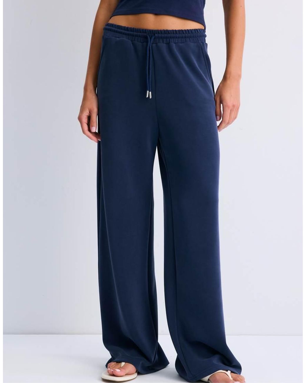 Stradivarius Green Soft-touch Palazzo Trousers