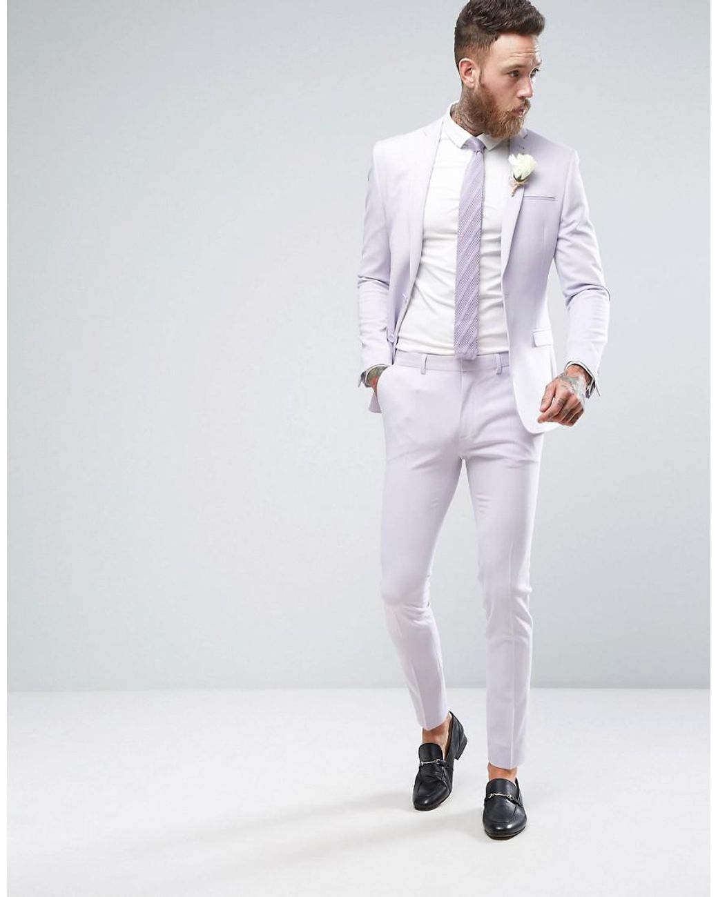 ASOS Wedding Super Skinny Suit Jacket In Lilac in Purple for Men | Lyst