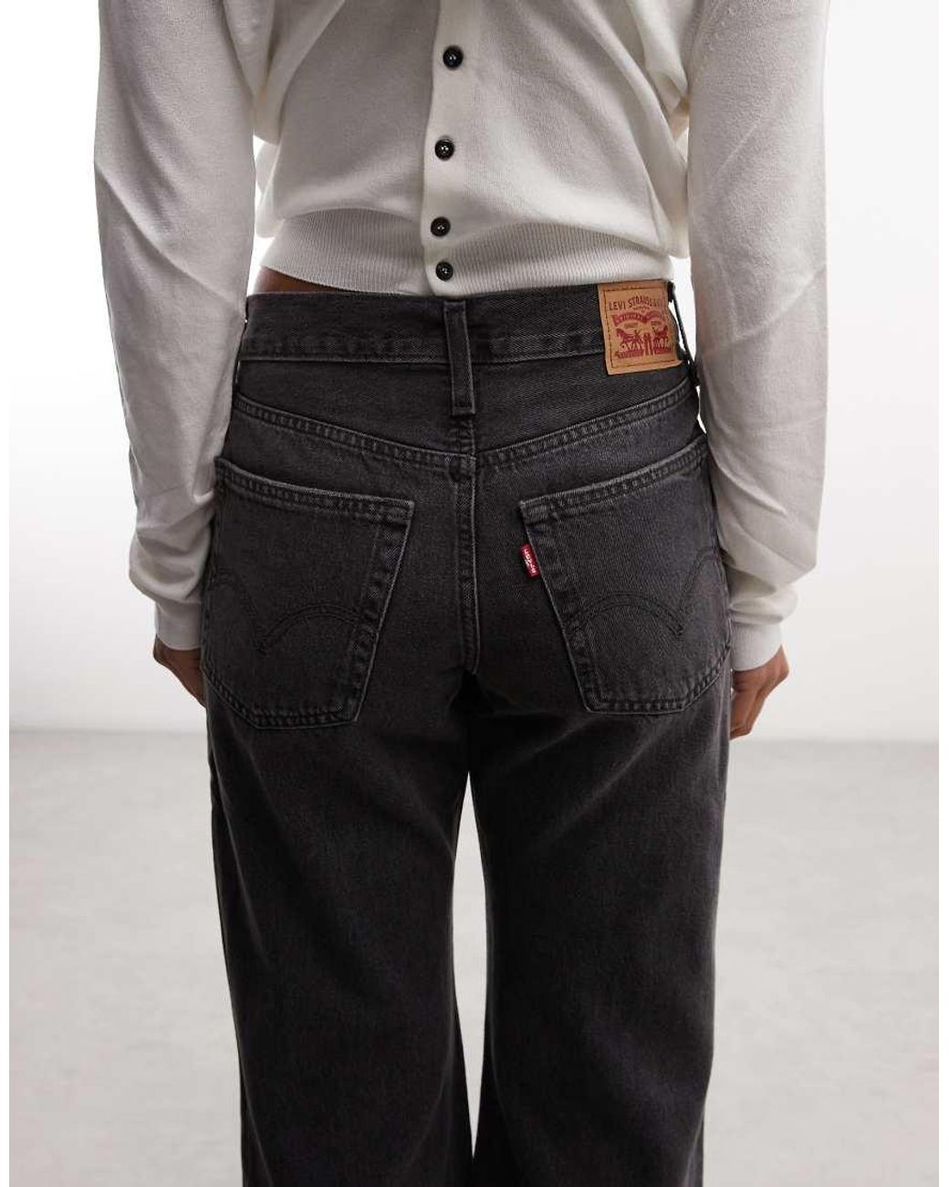 Levi's Black Middy Loose Boot Jeans