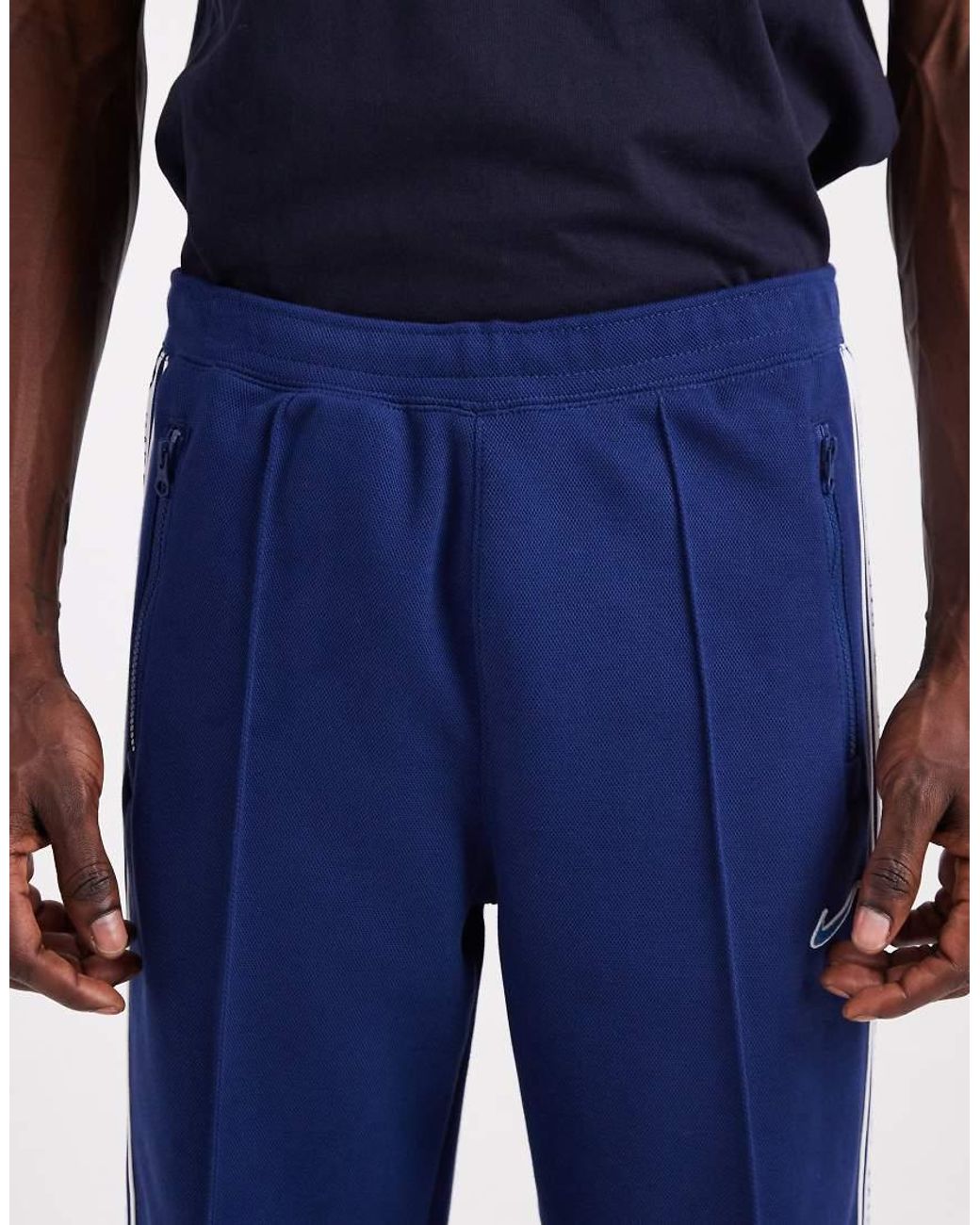 Nike Blue Striped Tapered joggers for men