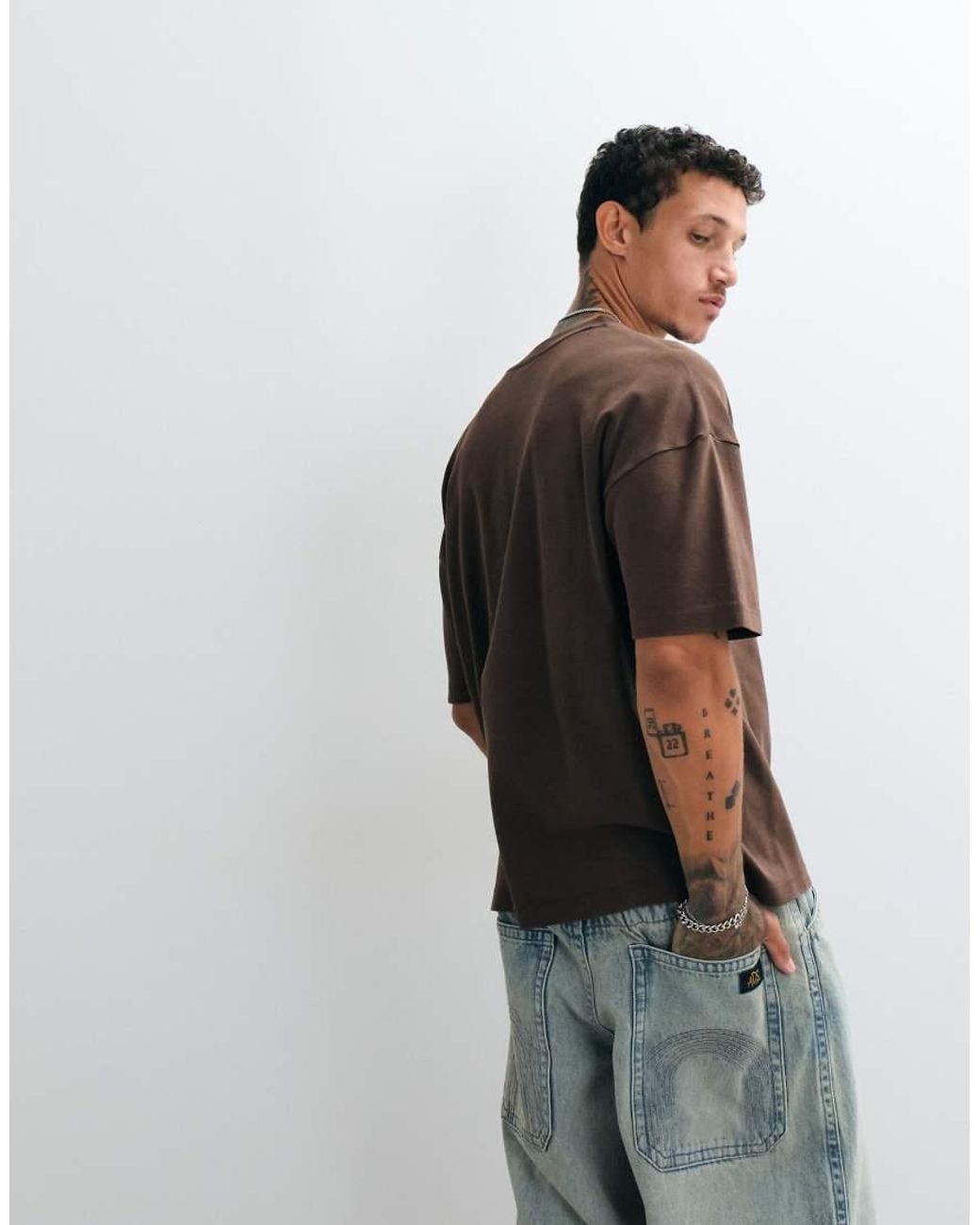 Umbro Brown Washed Boxy Tee for men