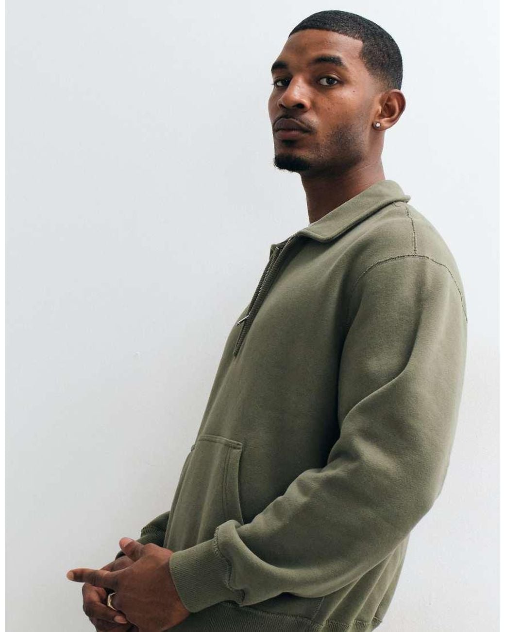 Abercrombie & Fitch Green 1/4 Zip Sweatshirt for men