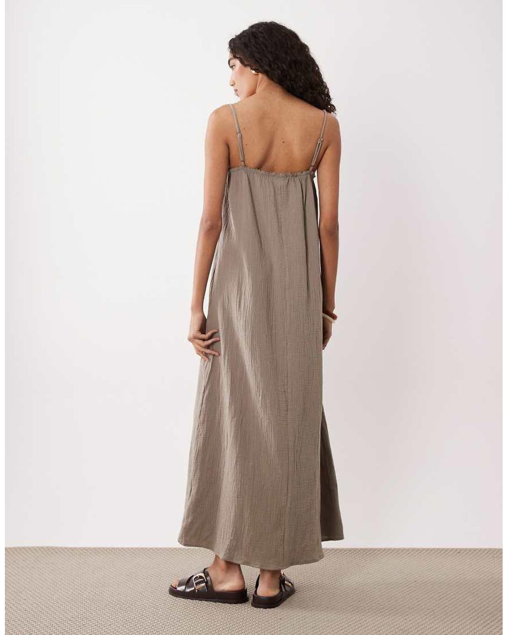 JDY Tall Natural Cheesecloth Sleeveless Maxi Dress