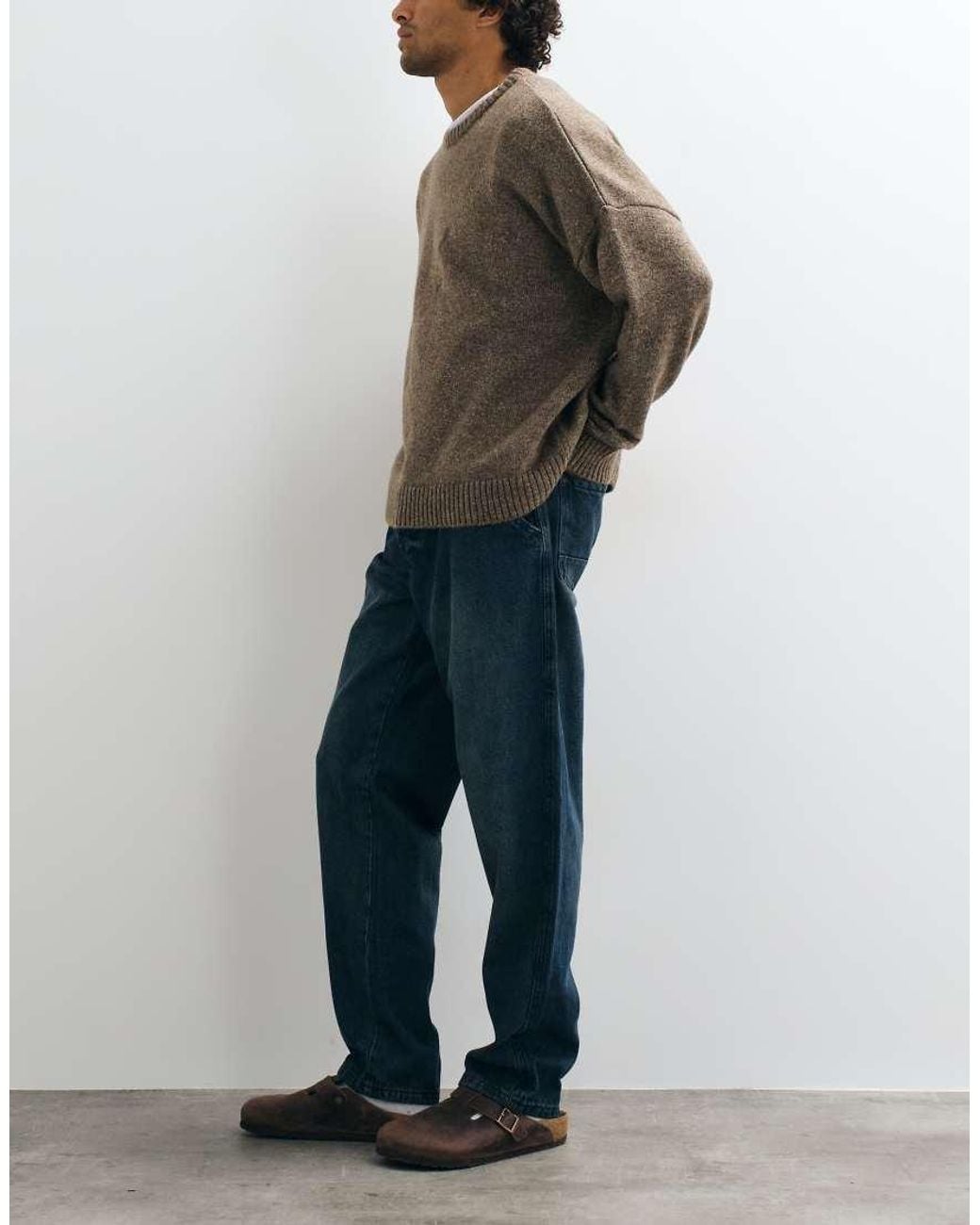 Brave Soul Blue Wide Leg Jeans With Carpenter Pocket for men