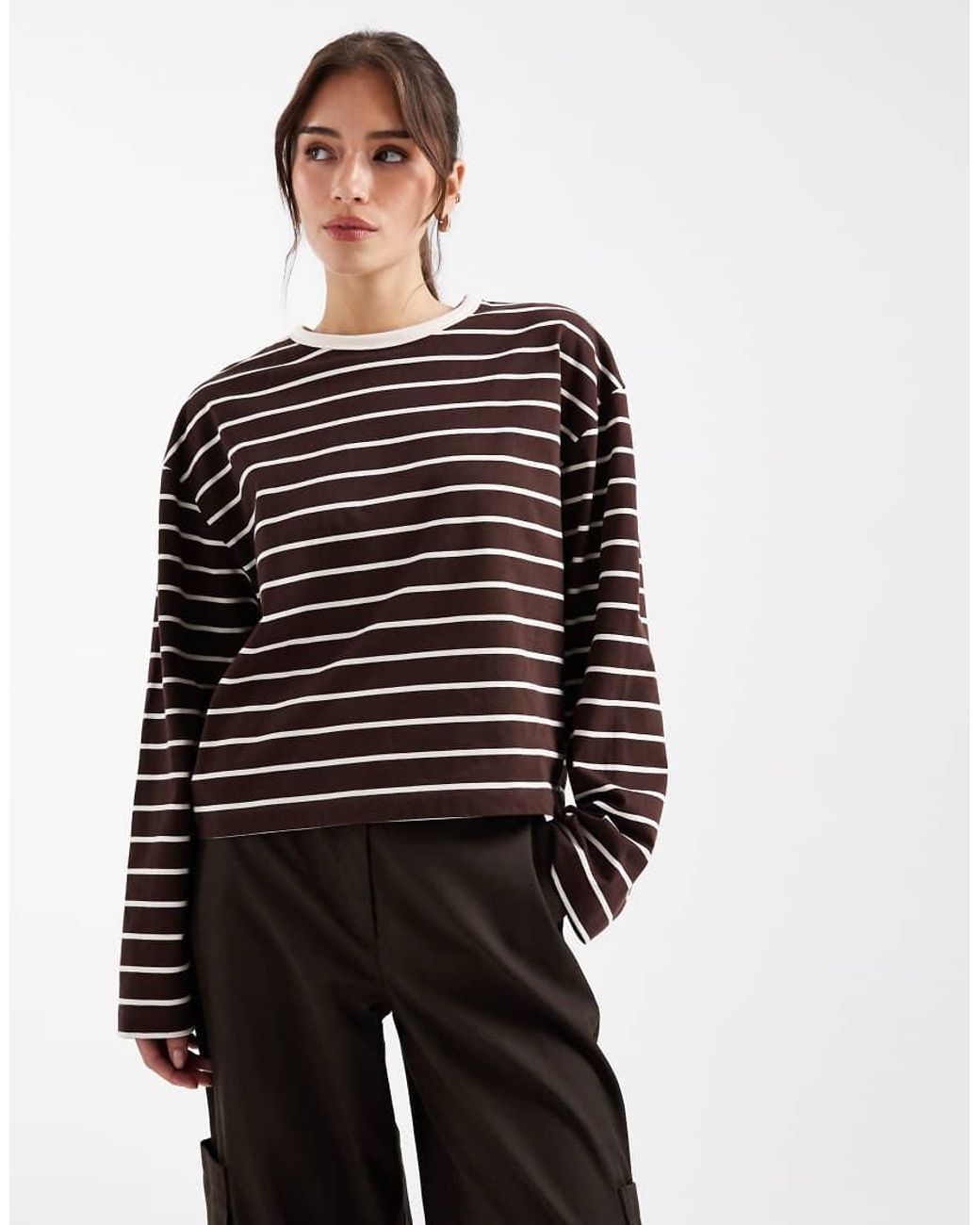 Miss Selfridge Black Boxy Long Sleeve Top
