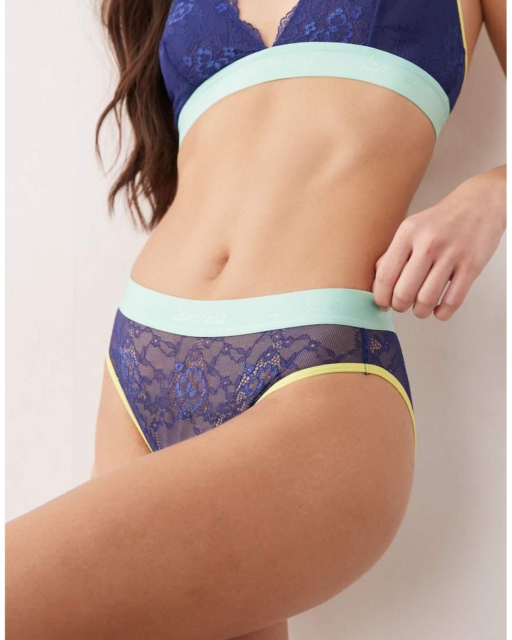Lemonade Dolls Multicolor Trilogy Lace Mid Rise Brief