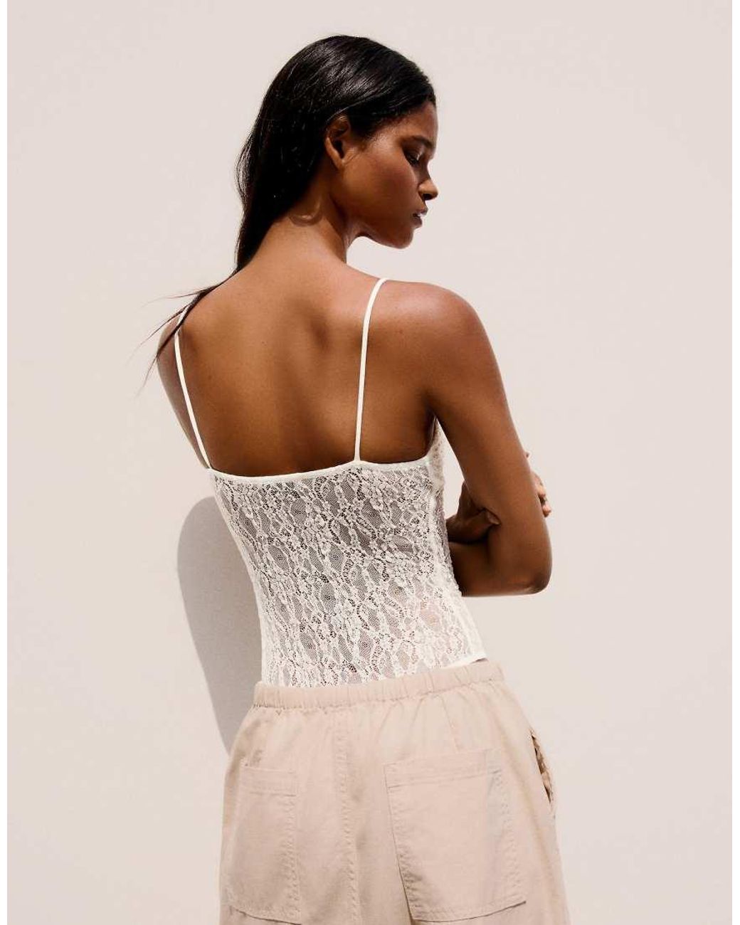 Bershka Black Lace Strappy Body