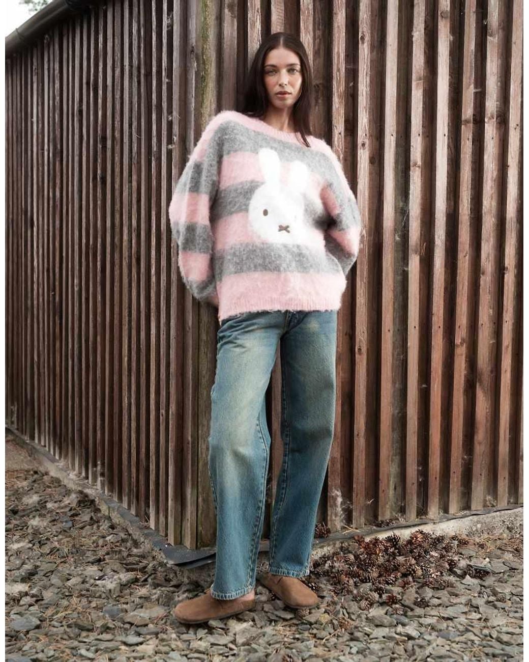 Daisy Street Brown X Miffy Oversized Fluffy Sweater
