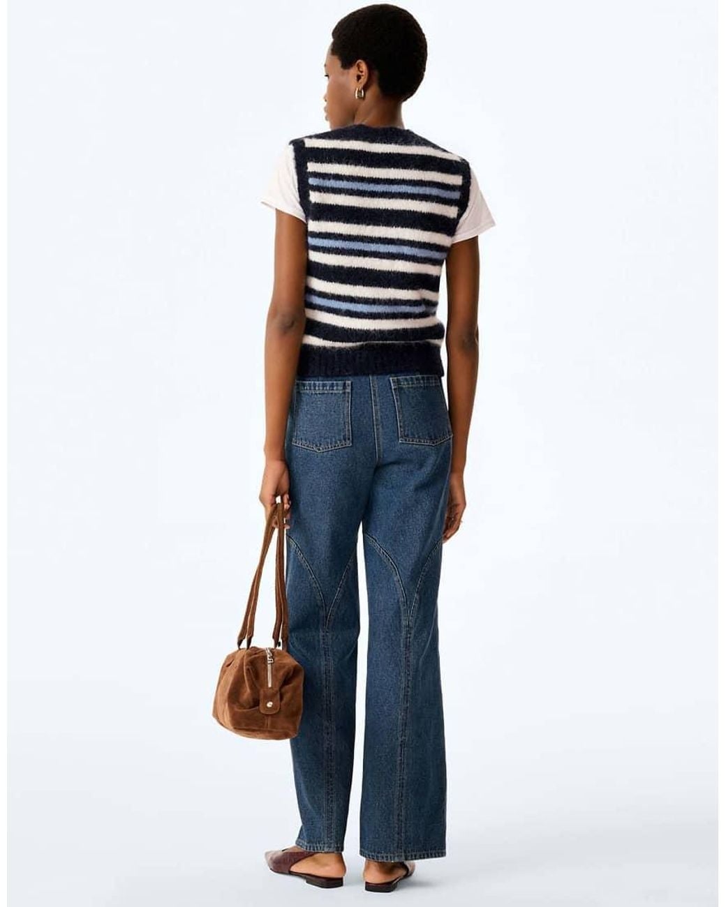 OMNES Blue Bob Sleeveless Knit Vest
