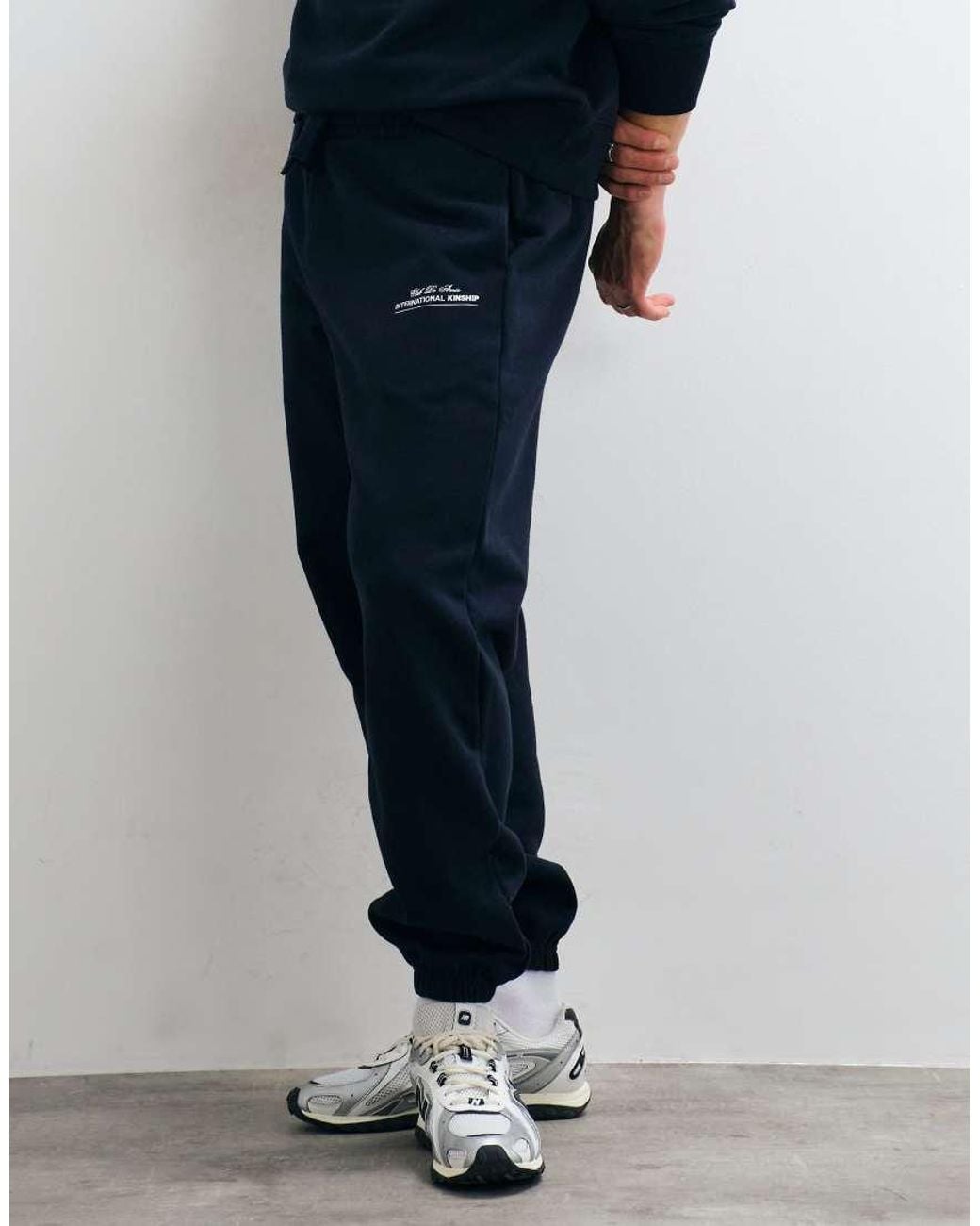 ASOS Blue Premium Heavyweight Cuffed jogger With Print for men