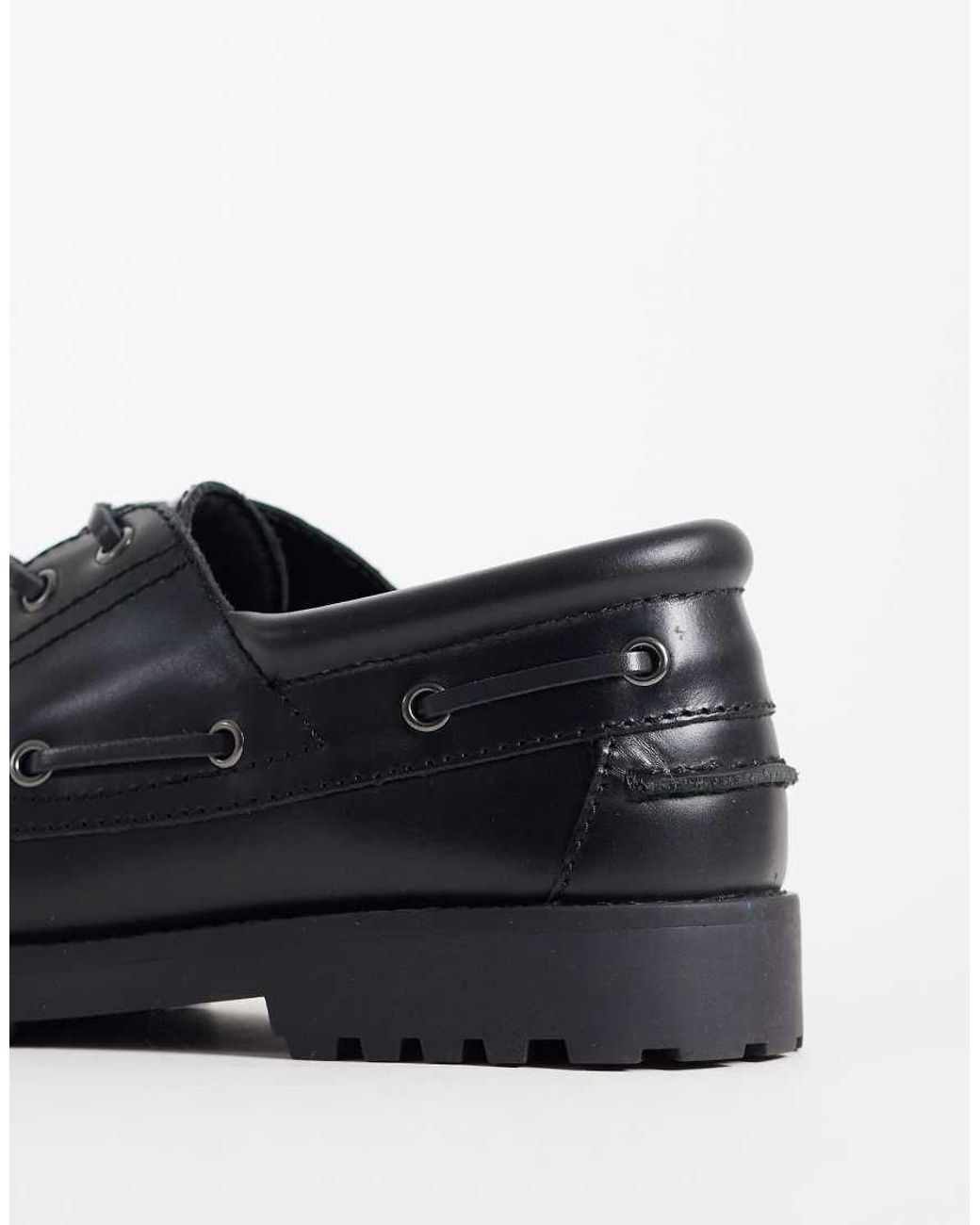 Jack & Jones Blue Leather Boat Shoes for men