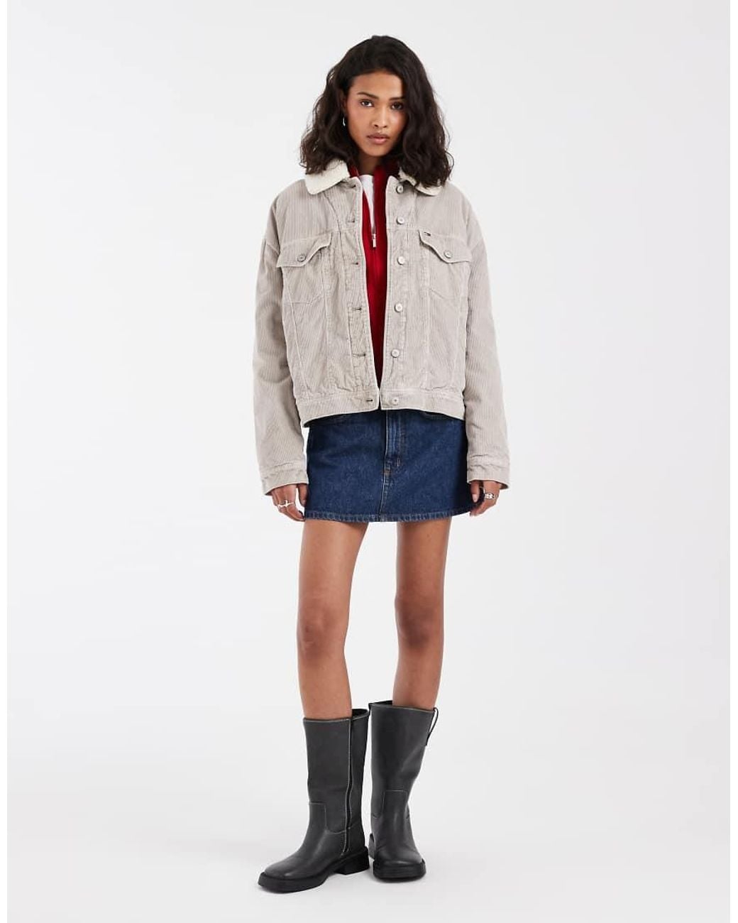 Tommy Hilfiger Gray Corduroy Trucker Jacket