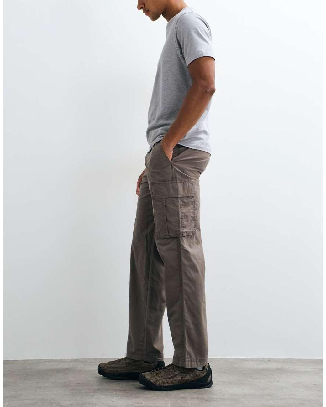 JJ Rebel Gray Straight Cargo Trousers for men