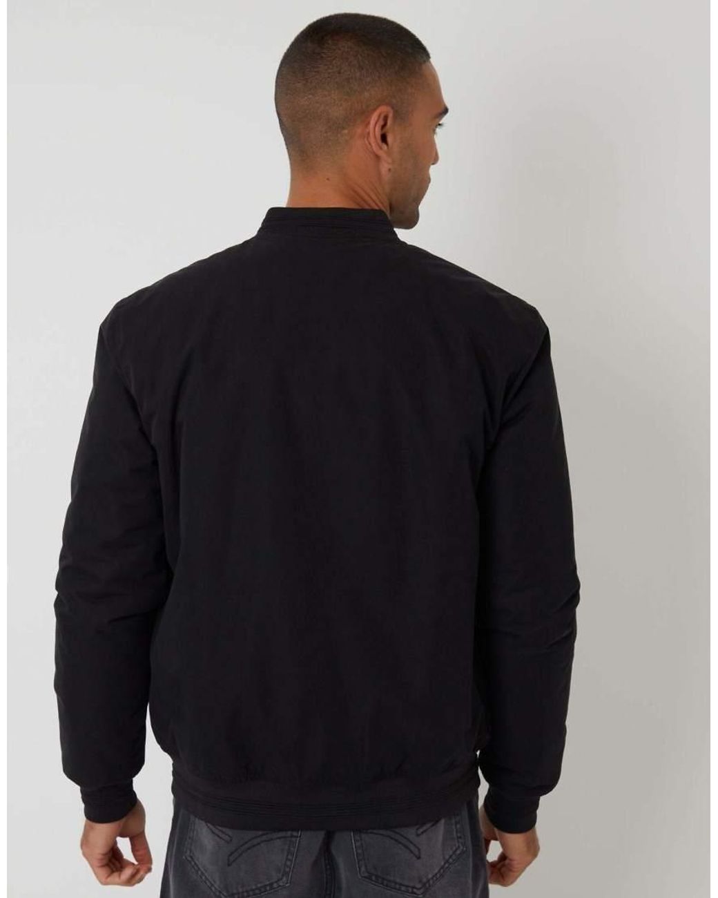 Threadbare Blue Padded Bomber Jacket for men