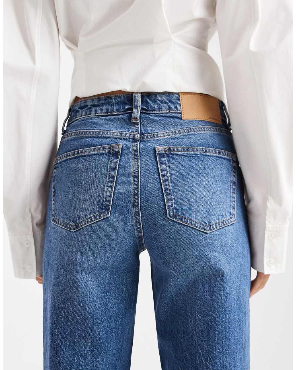 Vaqueros Azul Medio Auténtico Elásticos De Pernera Recta Cómoda De ASOS de color Blue
