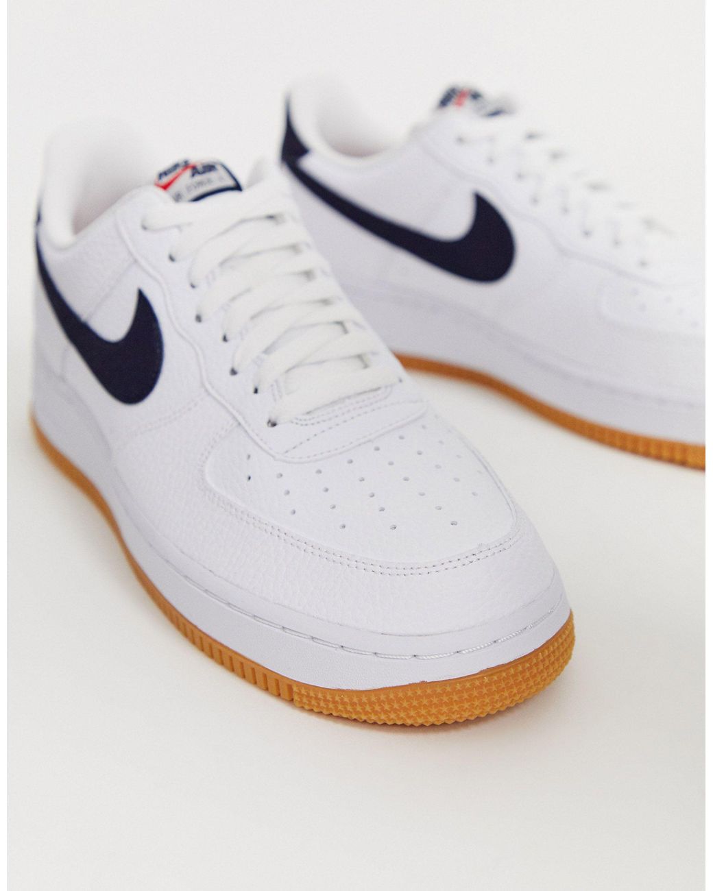 estoy feliz Es decir favorito Nike Air Force 1 Sneakers With Swoosh And Gum Sole in Blue for Men | Lyst