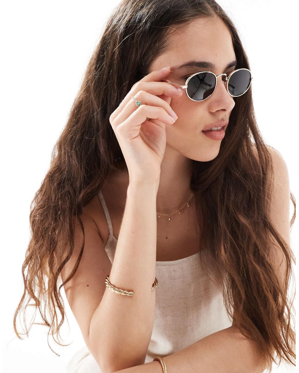 Aire Brown – regulus – sonnenbrille mit rundem metallgestell