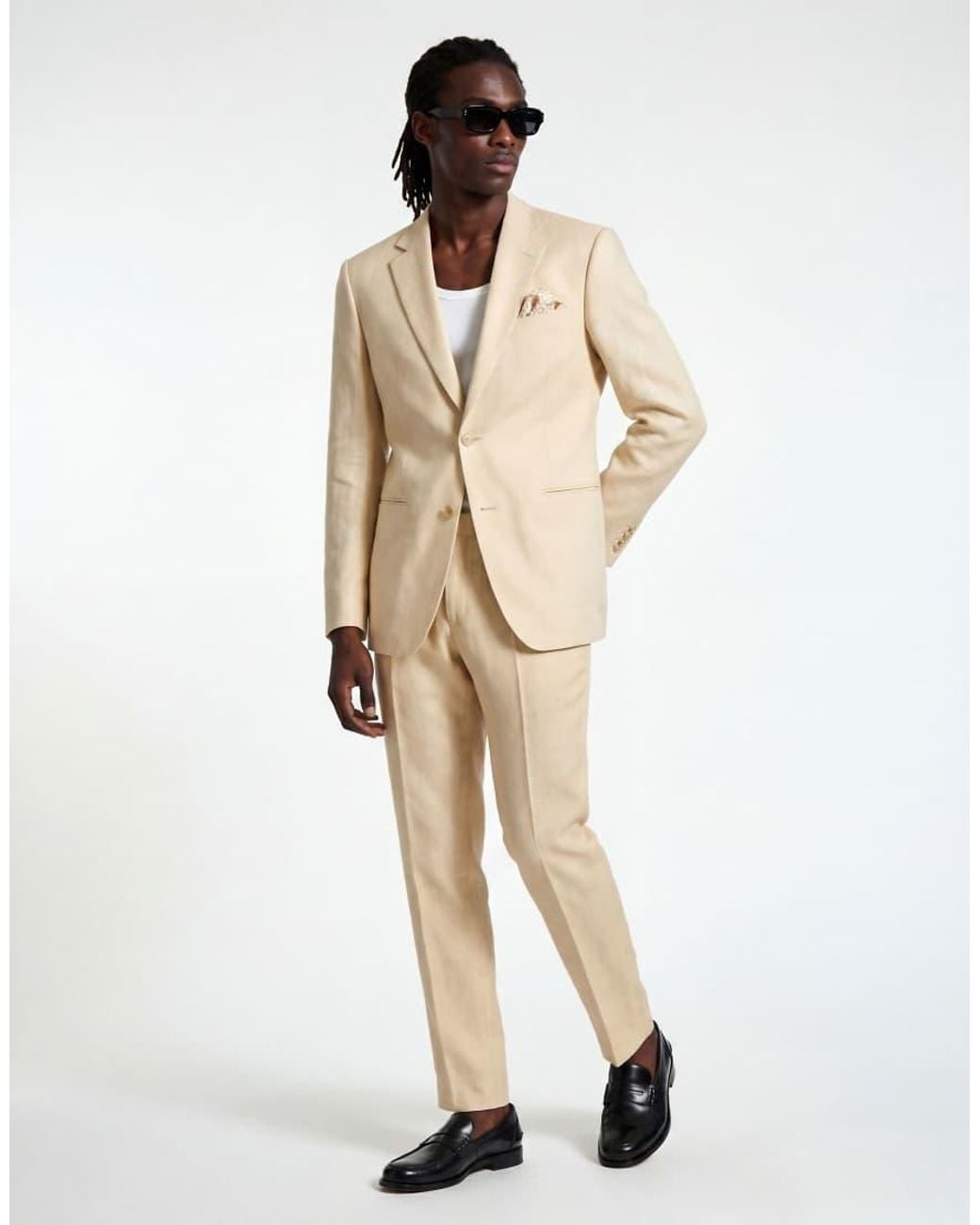 Harry Brown Natural Giacomo Slim Fit Single Breasted Suit Jacket for men