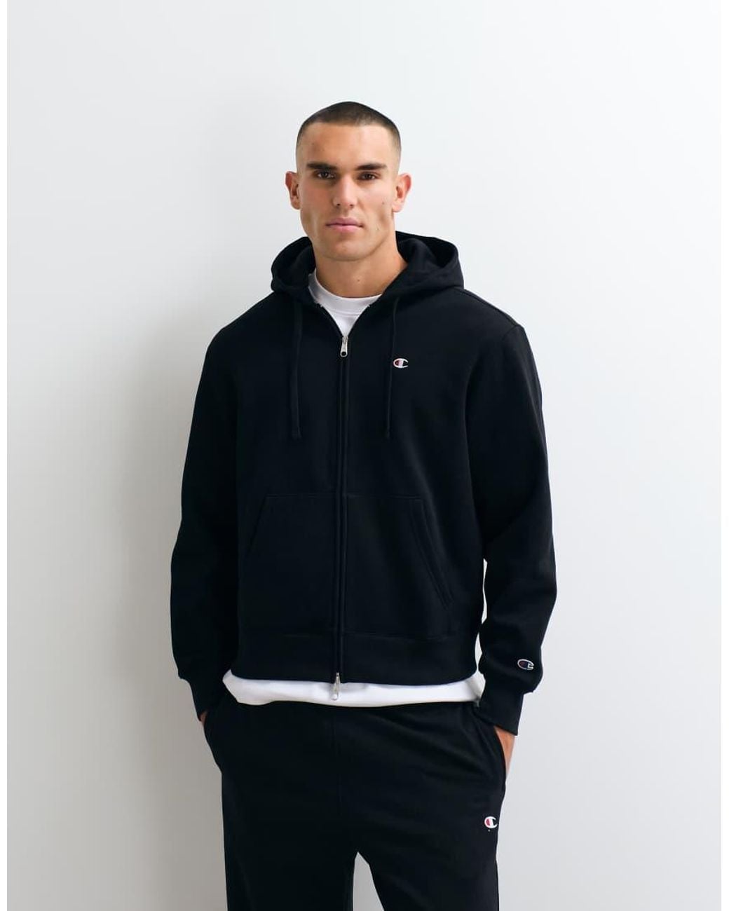Champion Blue Modern Heritage Full Zip Hoodie for men