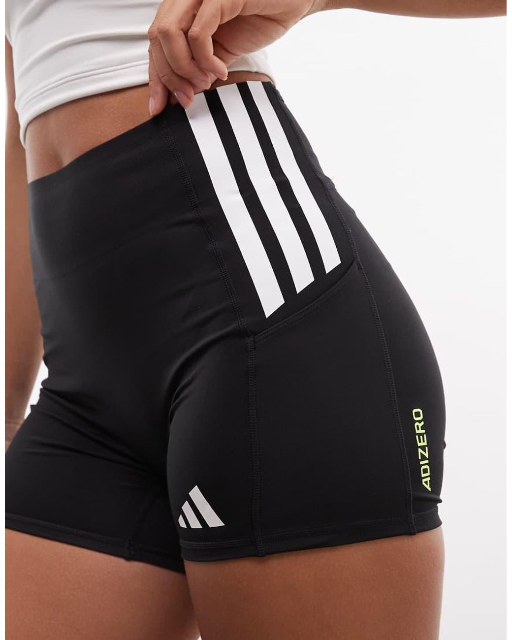 Adidas Originals White Adidas Running Adizero Tight Shorts