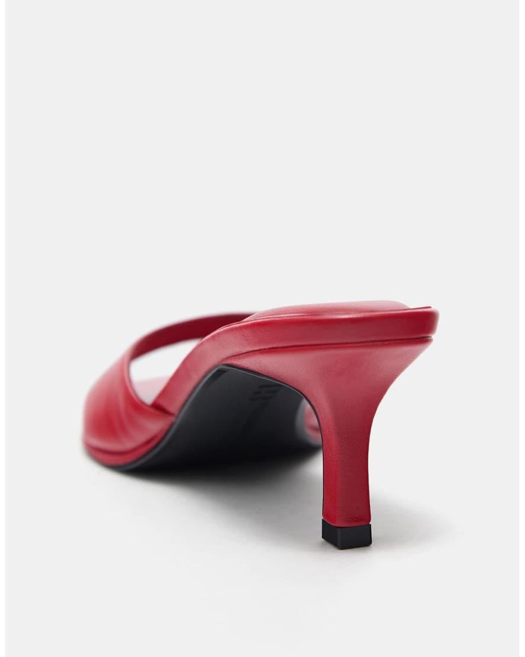 Pull&Bear Red Mule High-heel Sandals