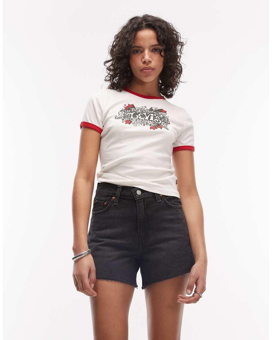 Levi's Black Ribcage Denim Shorts