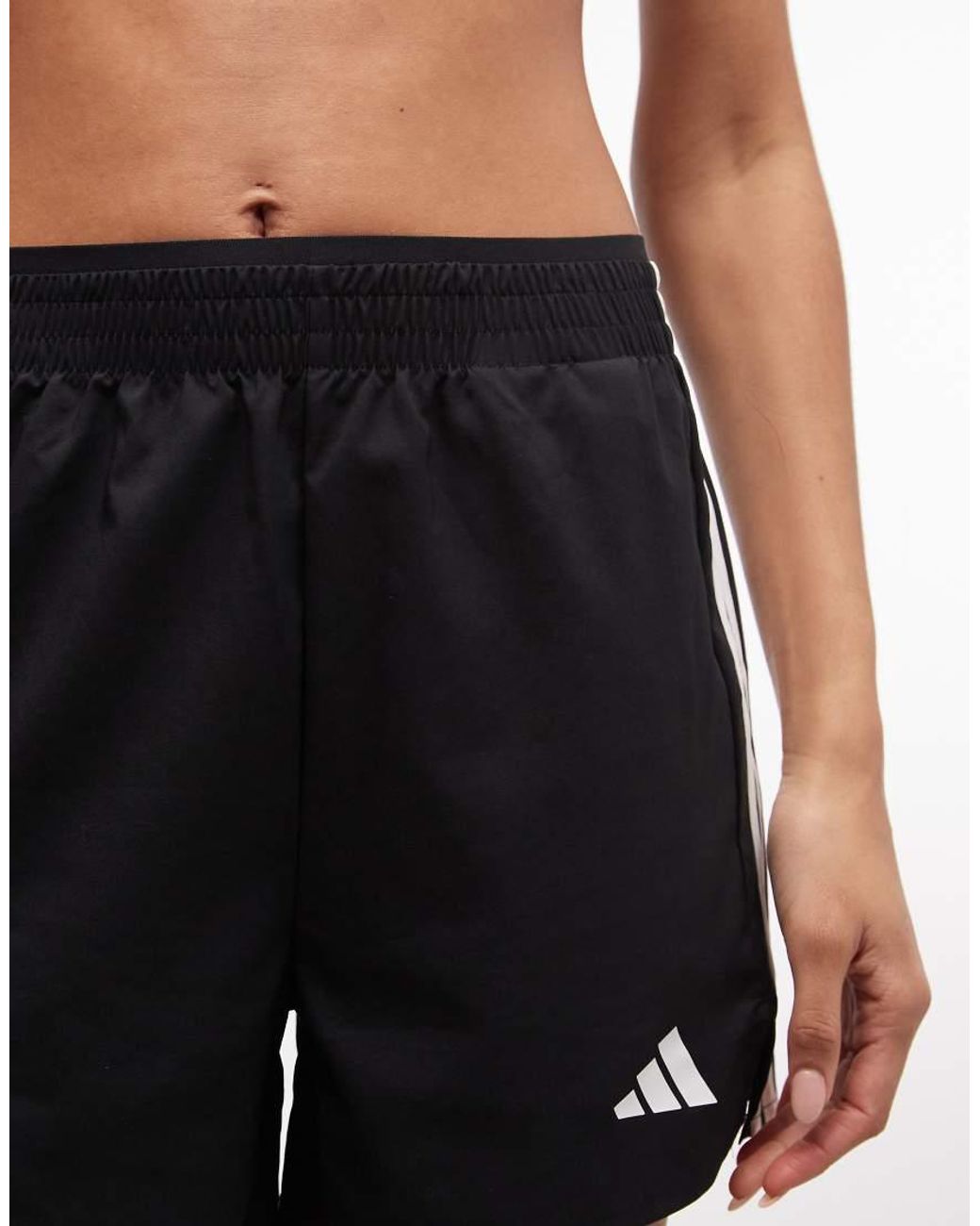 Adidas Originals Black Adidas Training Woven 3 Stripe Shorts