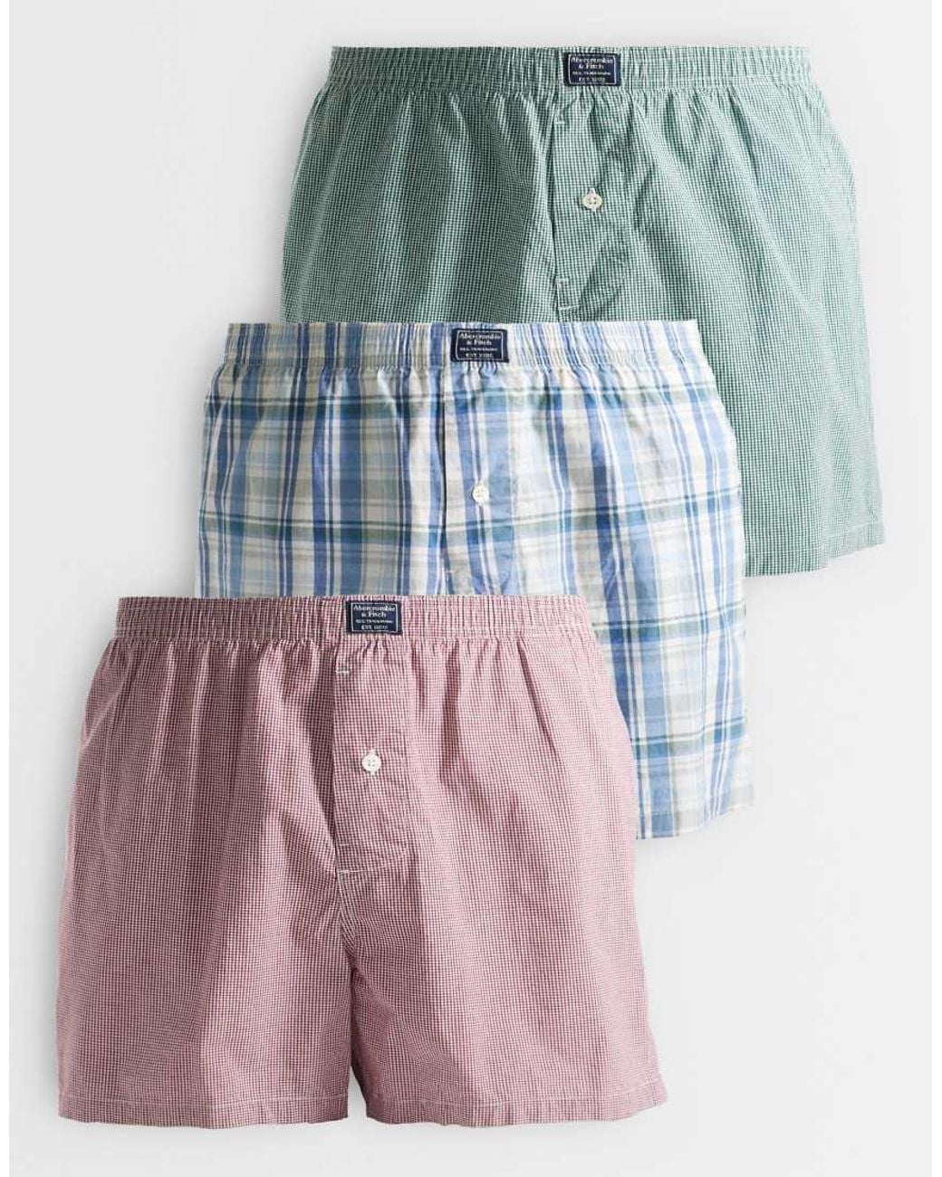 Abercrombie & Fitch Multicolor 3 Pack Boxer Trunks for men
