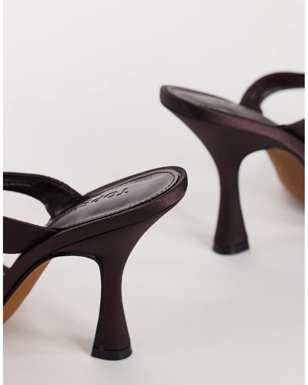 TOPSHOP Brown Nina Toe Thong Heeled Sandal