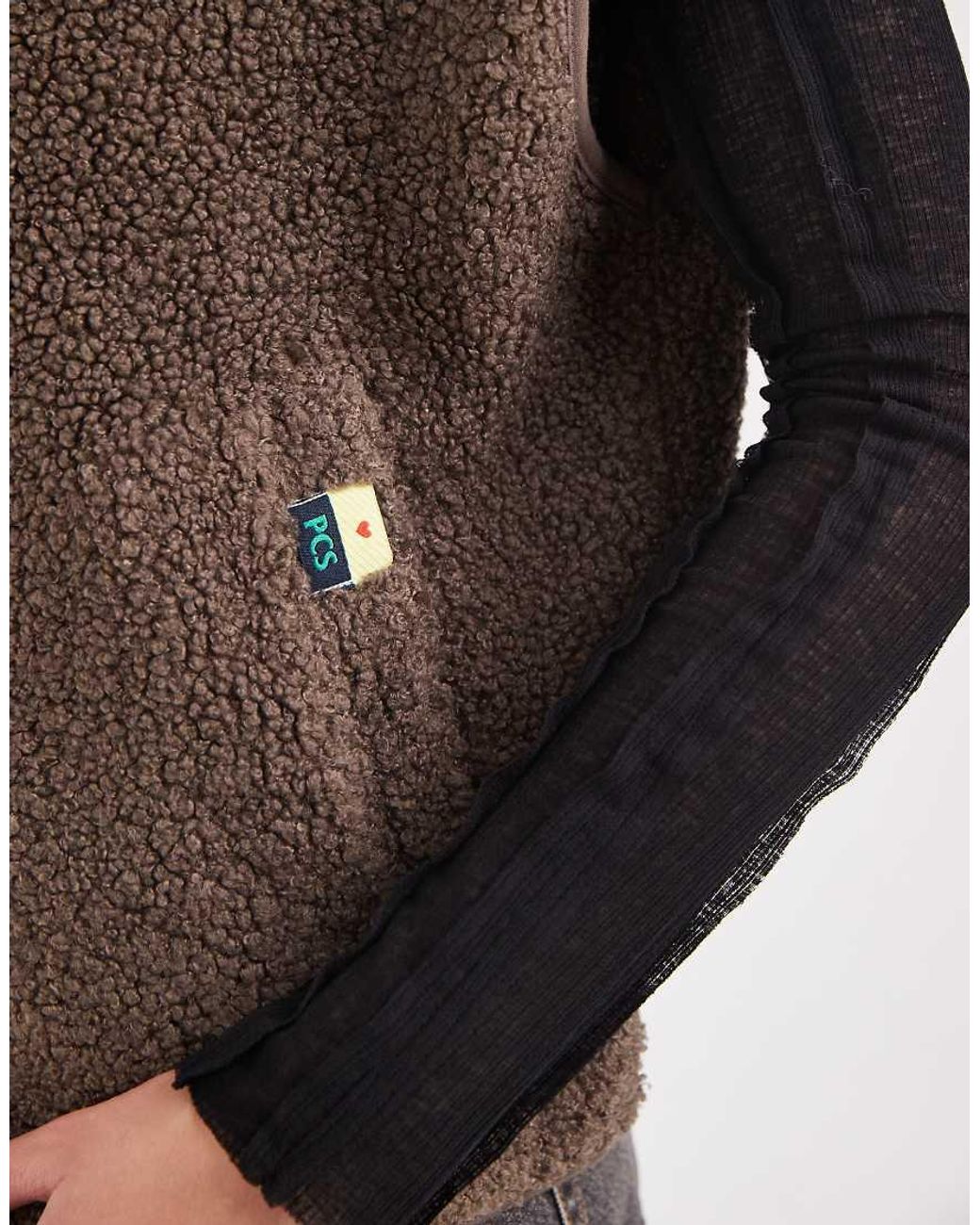 Pieces Black Teddy Gilet
