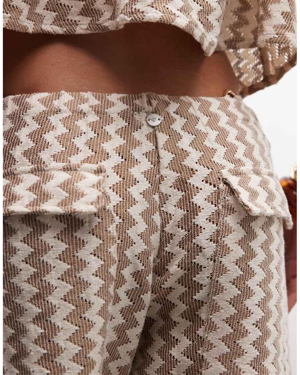 Roxy Multicolor Zigzag Stripe Beach Trousers