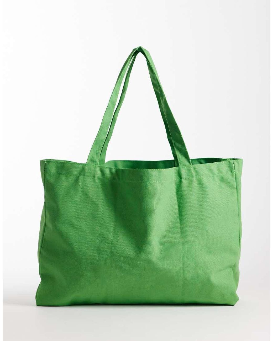 Kaiia Green Studio Printed Logo Canvas Tote Bag