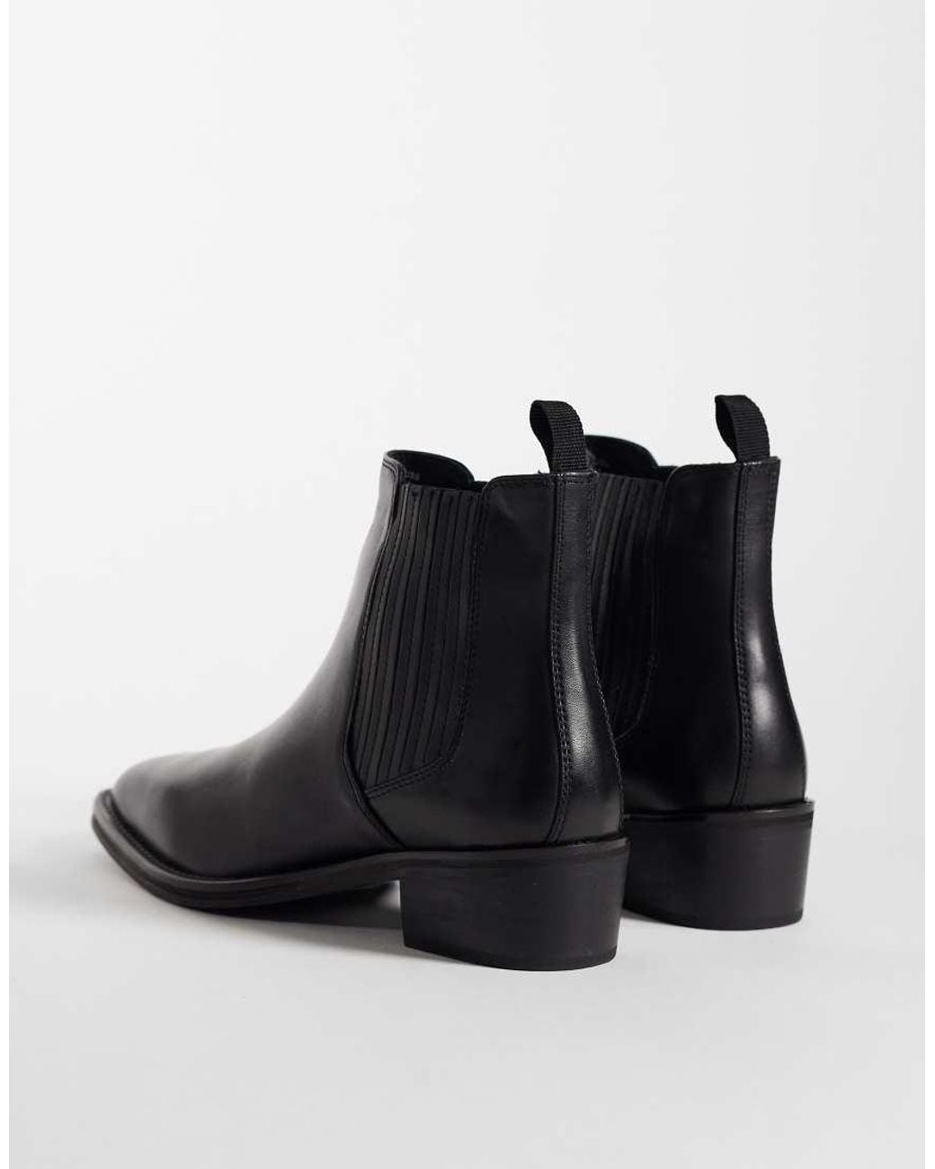 ASOS Black Heeled Chelsea Boot With Concealed Gusset for men