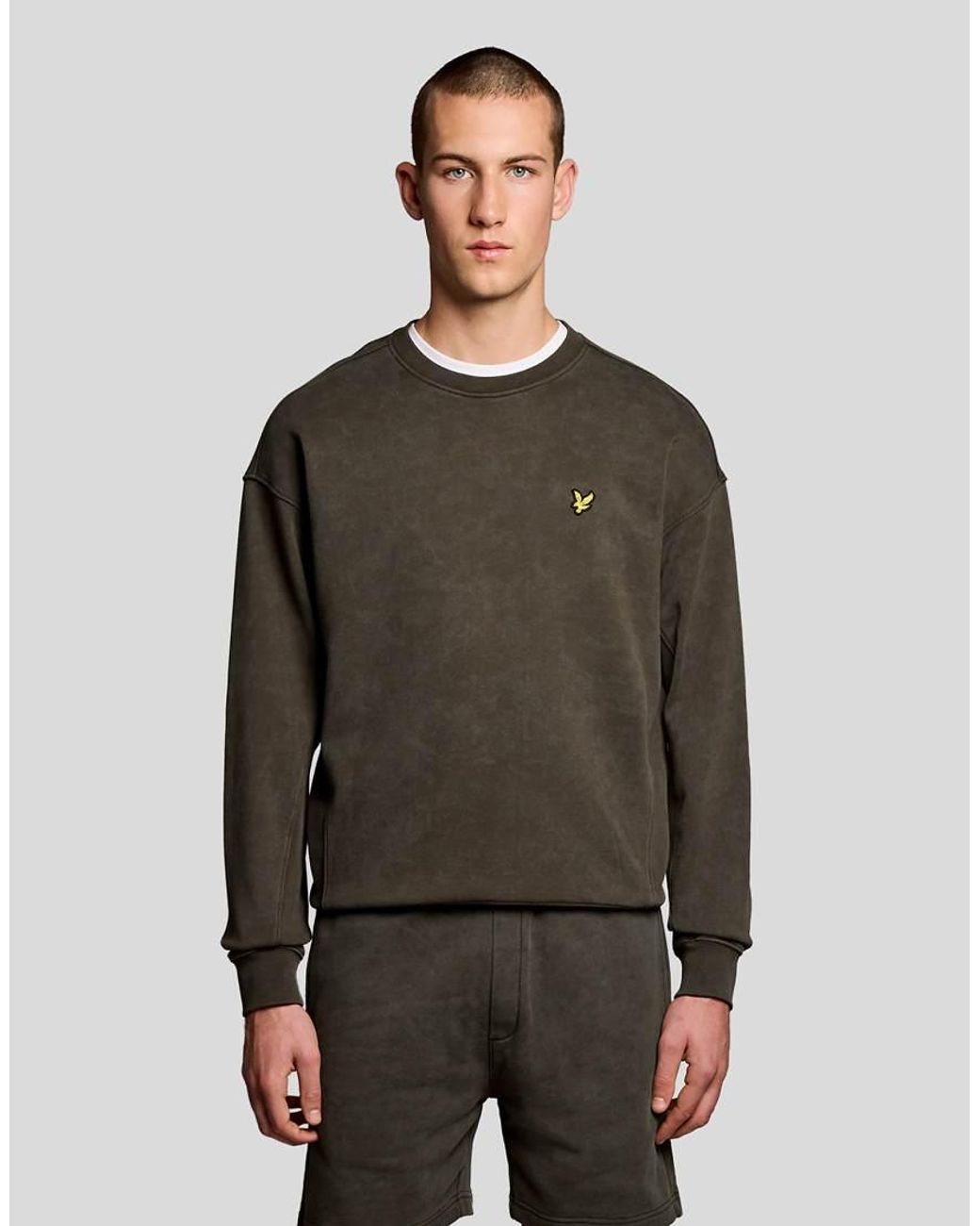 Lyle & Scott Gray Mid Layers Heavy Laundered Crew Neck Sweatshirt for men