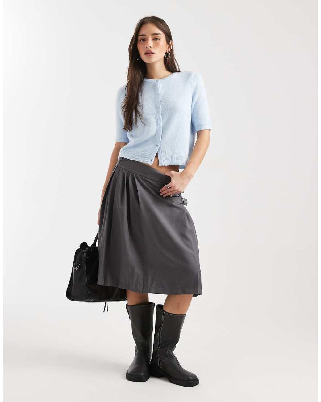 Vero Moda Blue Round Neck Knit Short Sleeve Cardigan