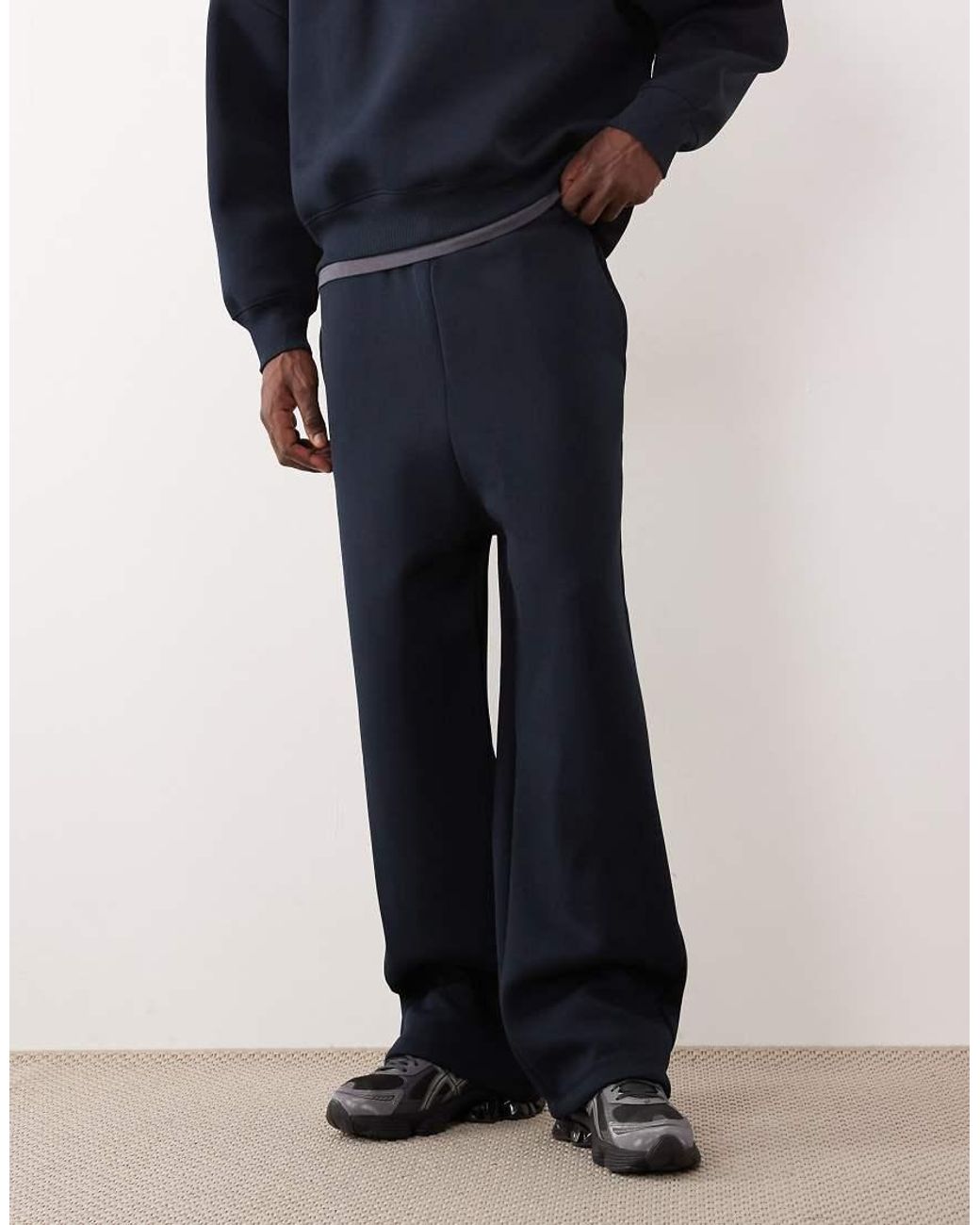 ASOS Blue Heavyweight Wide Leg Jogger for men