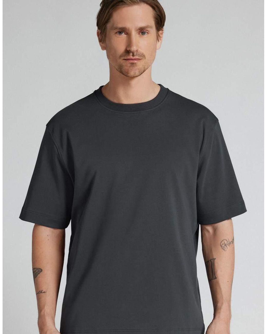 Intimissimi Gray Oversized 100% Cotton T-Shirt for men