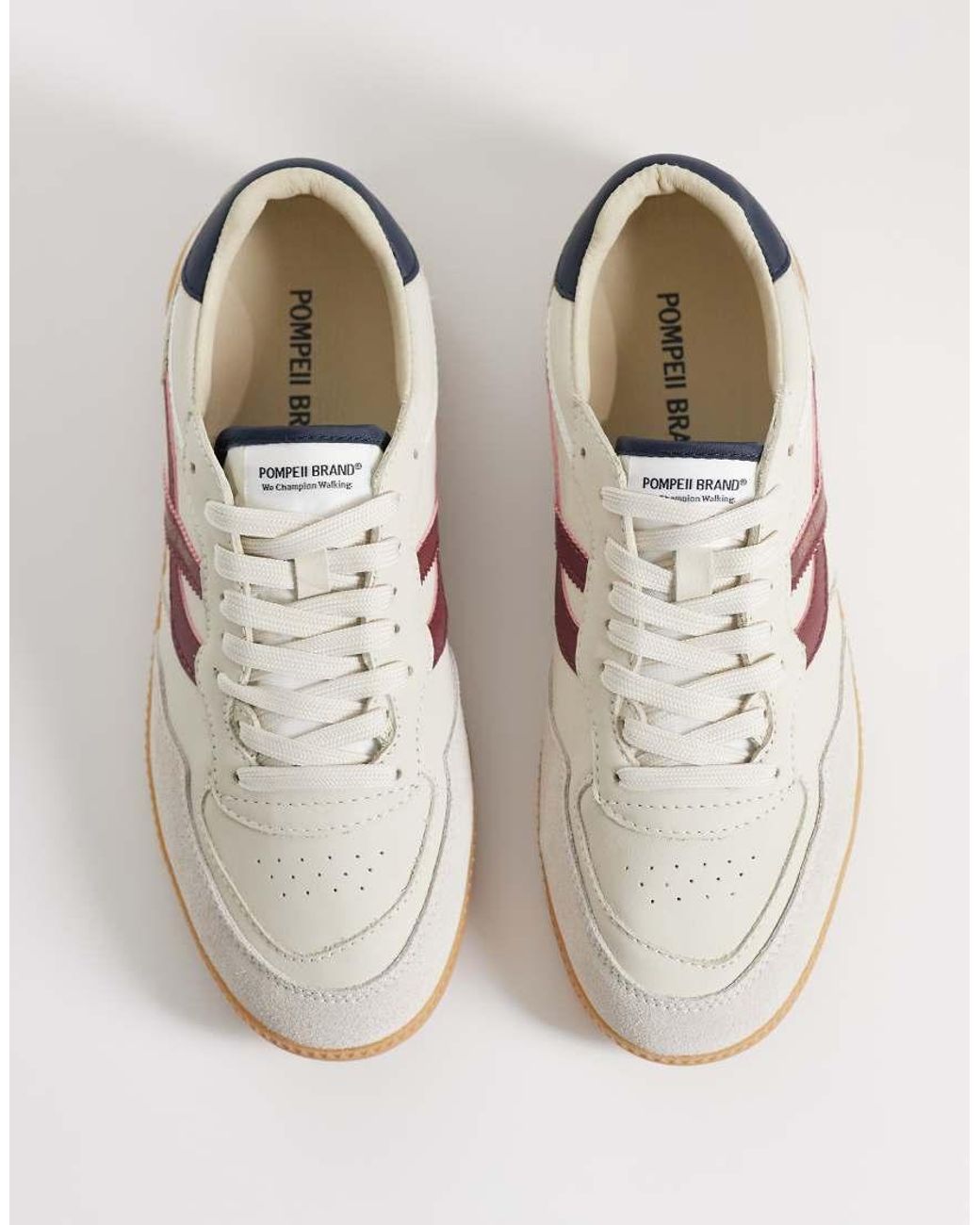 Pompeii UK White Pompeii Elan Sala Leather Rubber Sole Sneakers for men