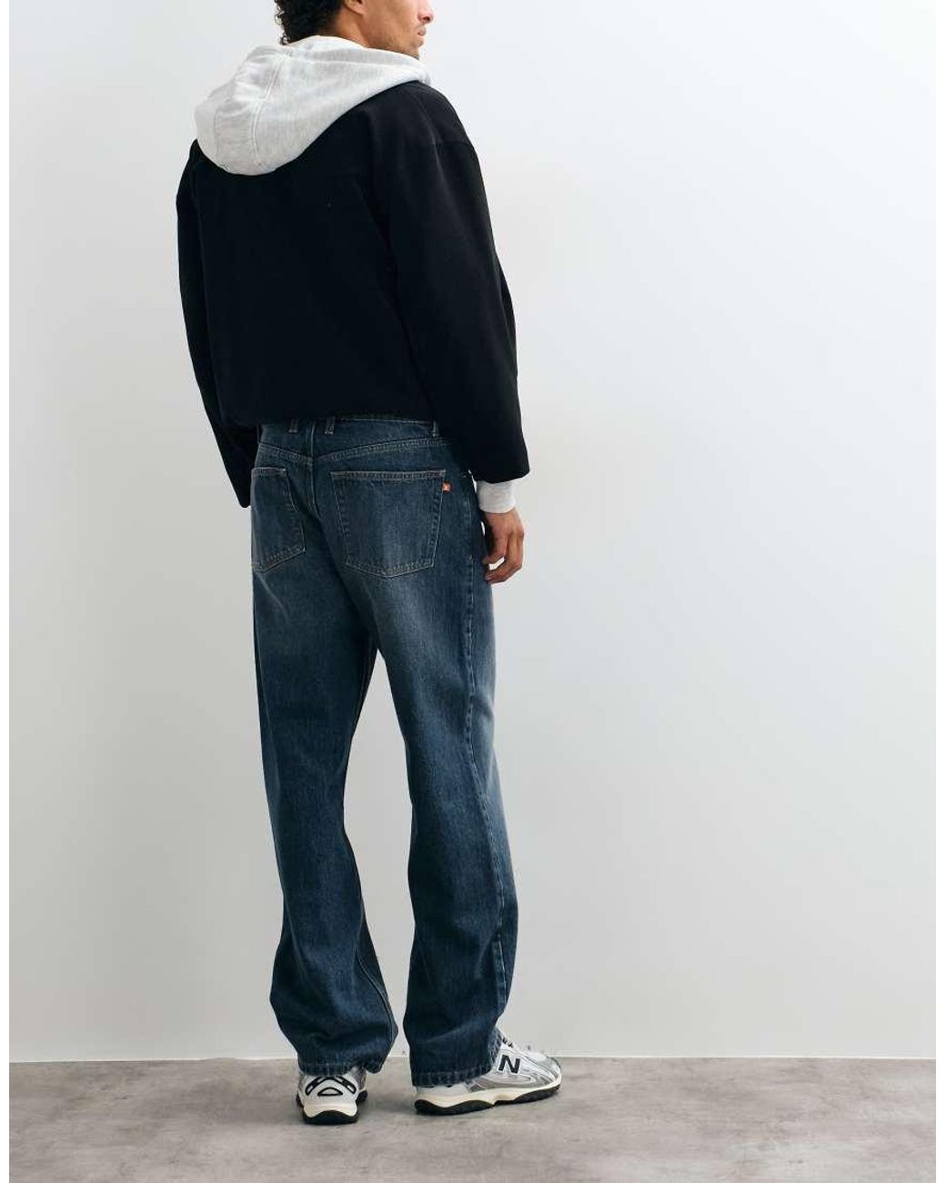 Collusion Blue X008 Relaxed Straight Leg Jeans for men