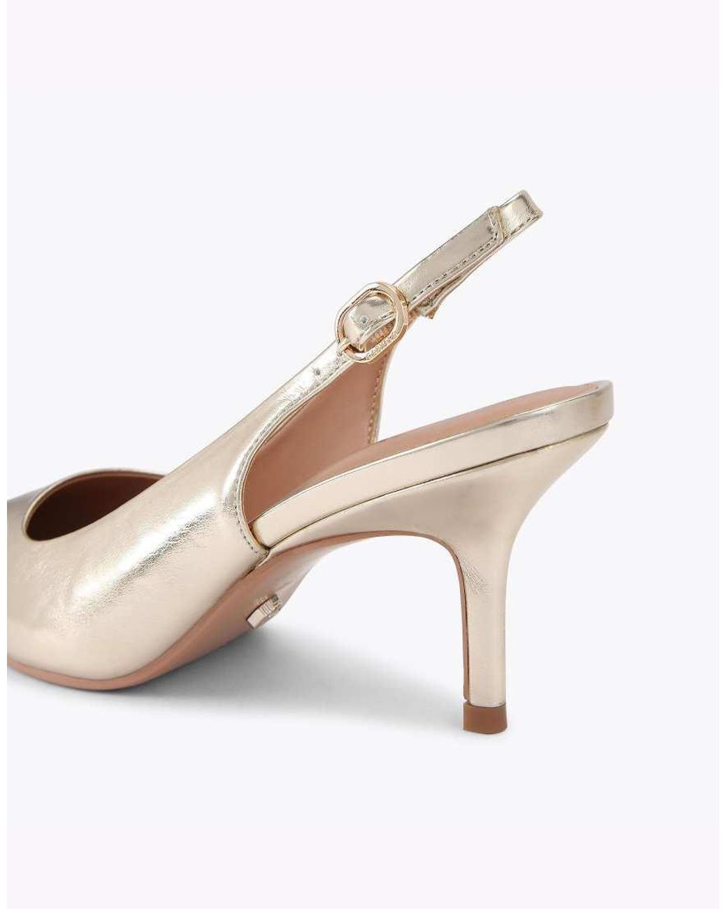 Carvela Kurt Geiger White Spirit Metallic Faux-Leather Slingback Courts