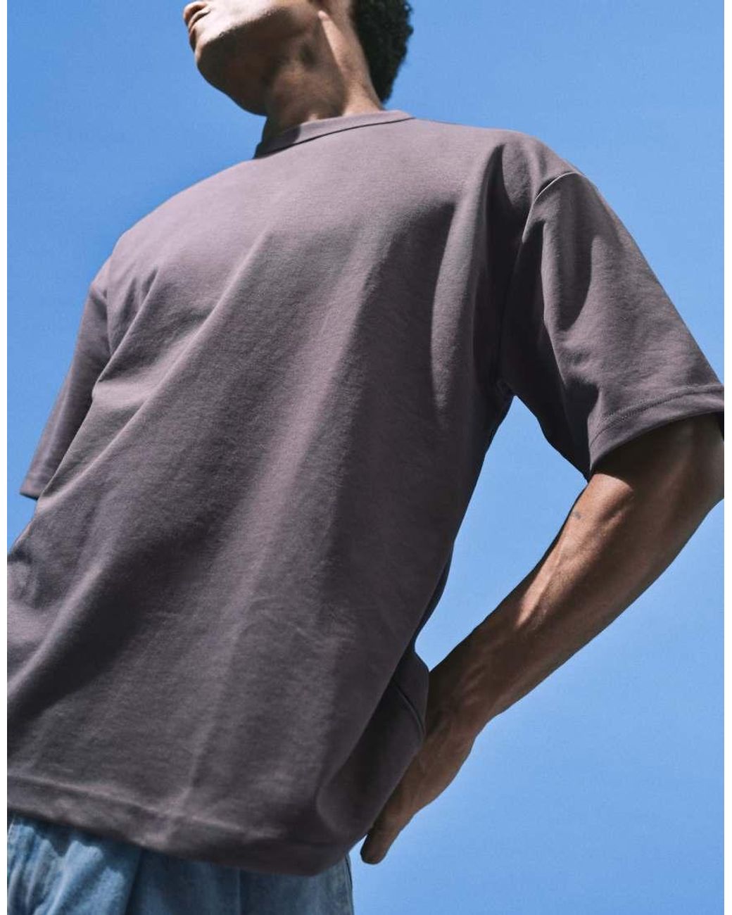 ASOS Gray Breathemaxtm Heavyweight Oversized T-shirt for men