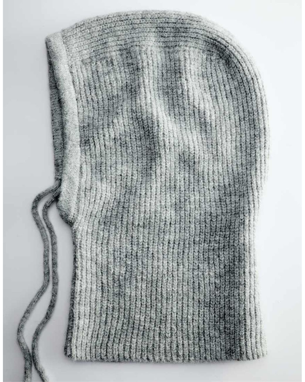 Pull&Bear Gray Ribbed Knit Balaclava