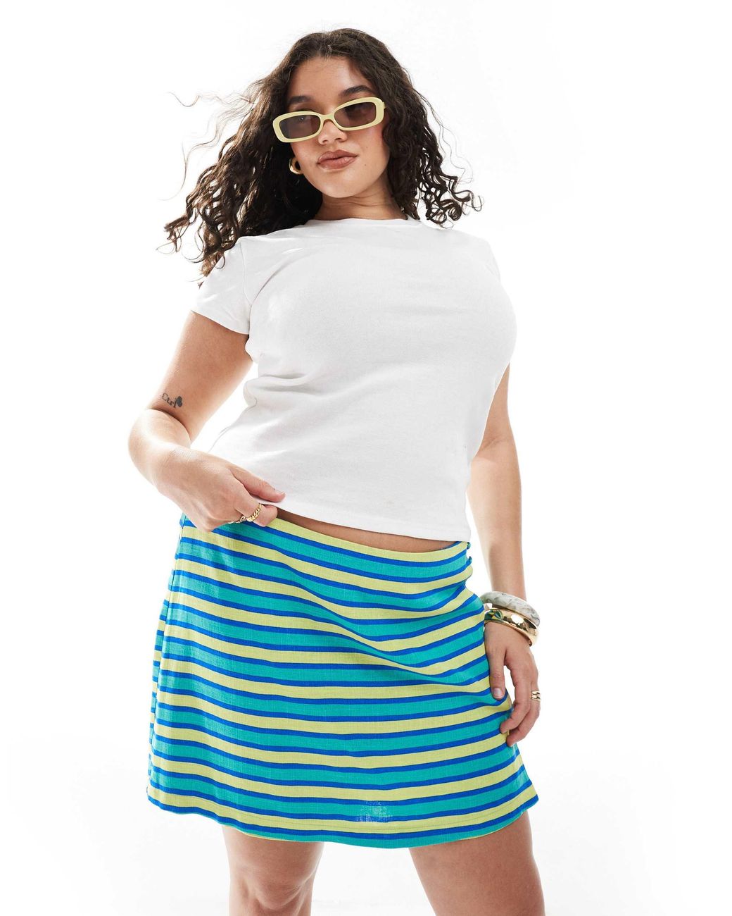 ASOS Blue Asos Design Curve Wrap Skort
