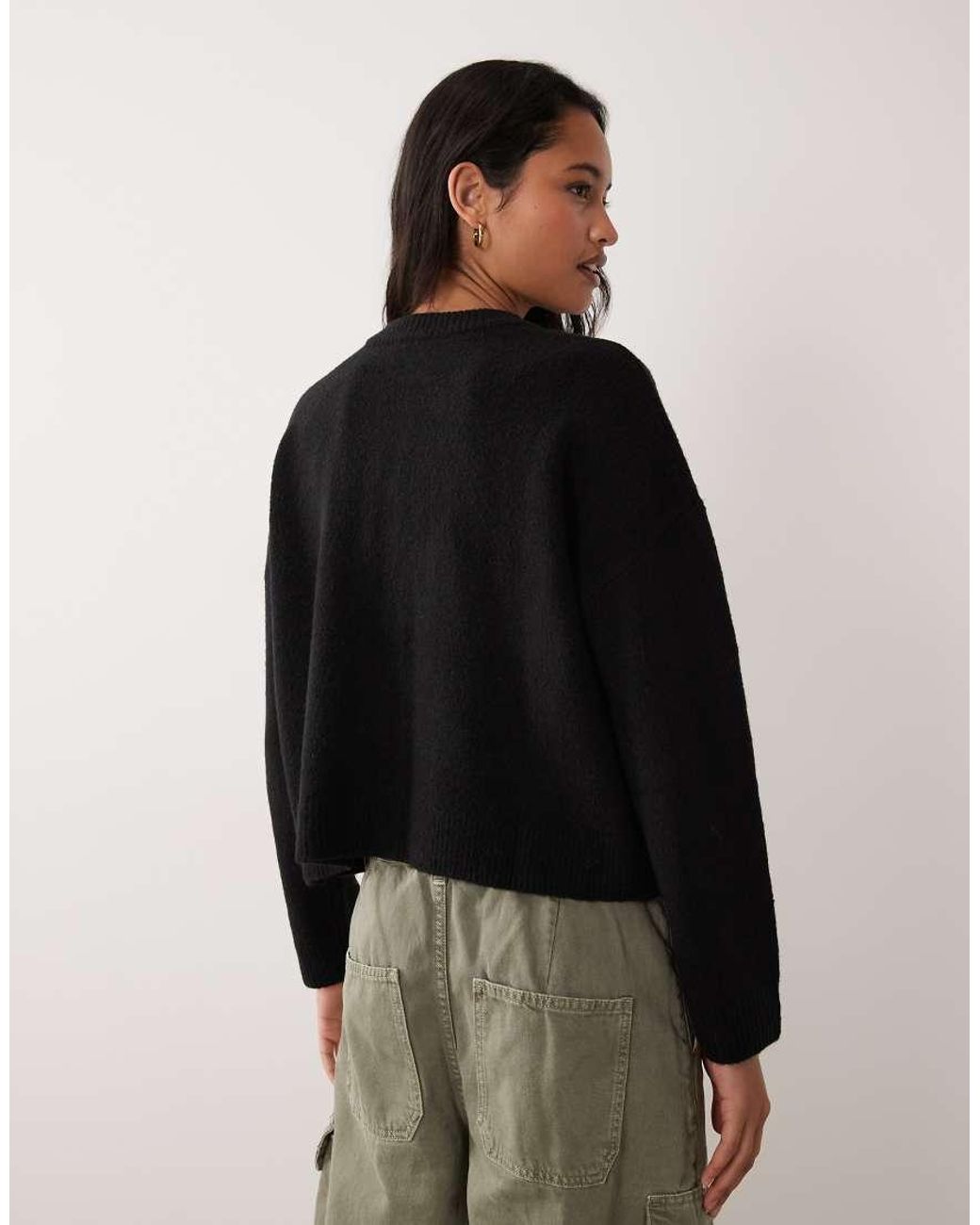 Miss Selfridge Black Crew Neck Pocket Detail Cardigan