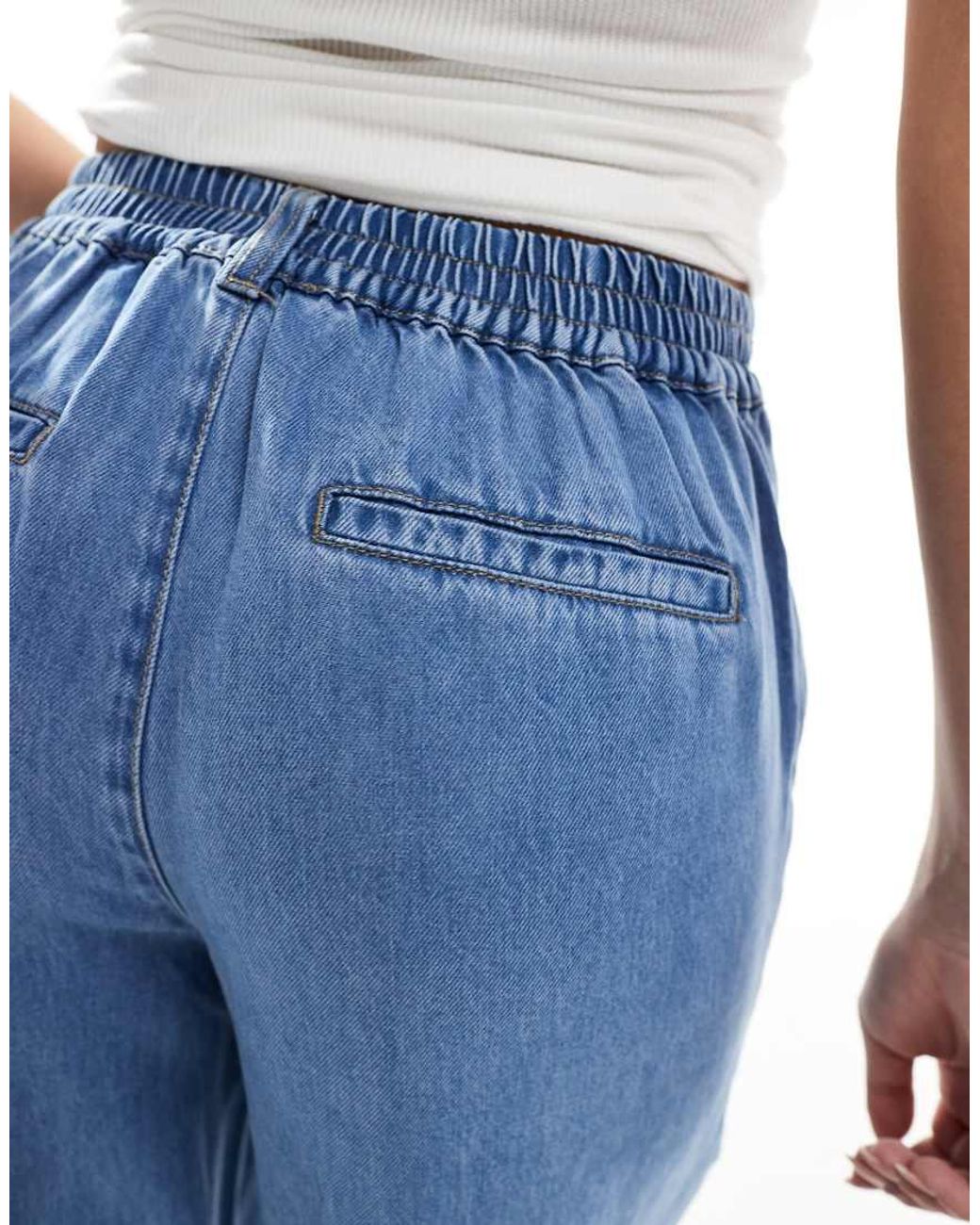 Object Blue Wide Leg Chambray Trousers