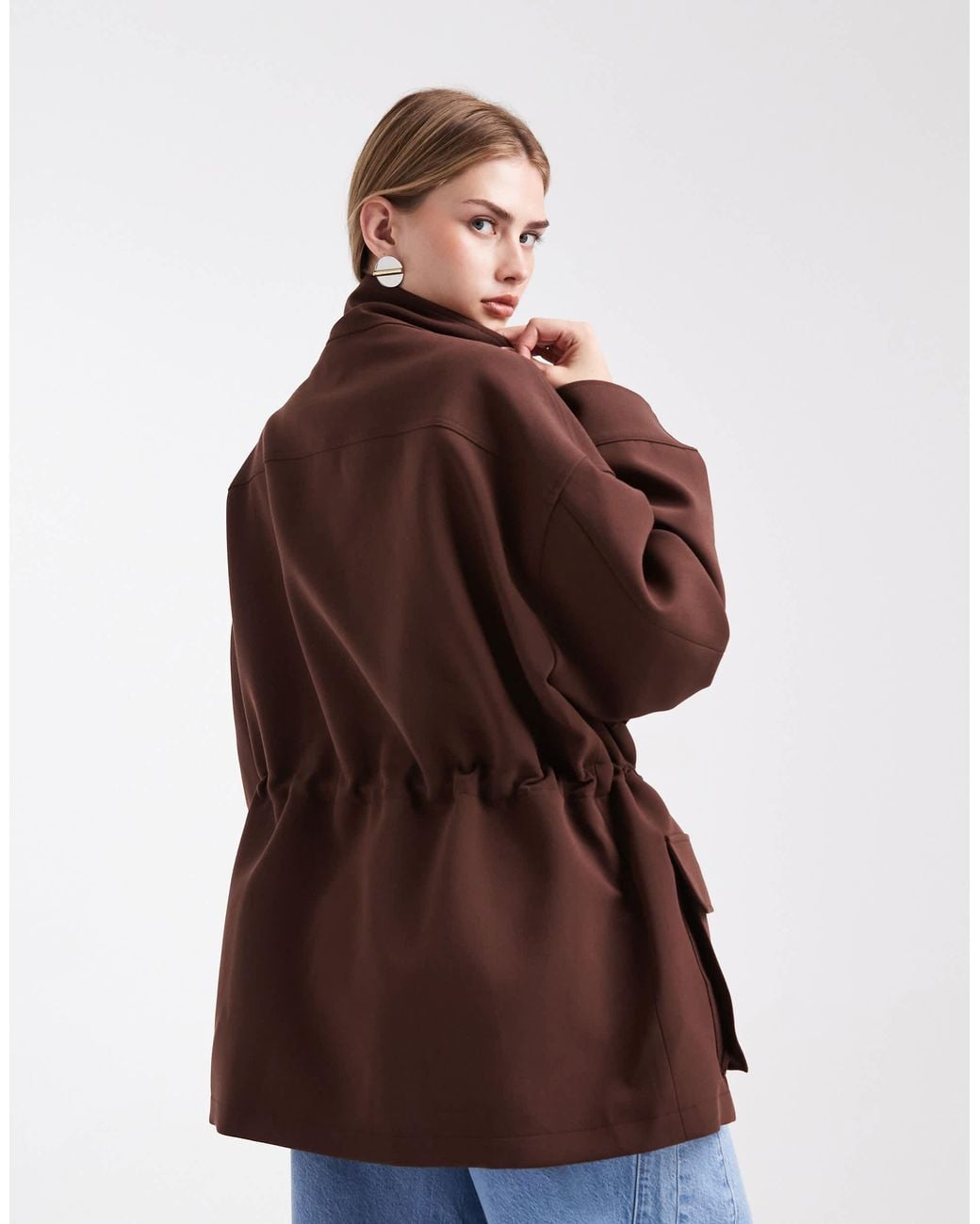 ASOS Brown Tailored Military Patch Pocket Jacket
