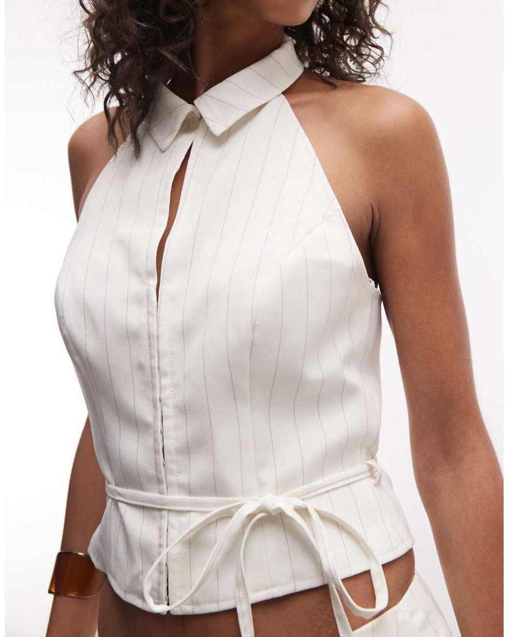 Collusion White Halterneck Waistcoat