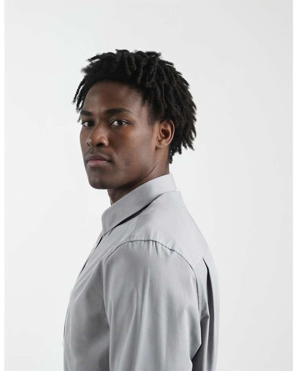 ASOS Gray Regular Fit Smart Poplin Shirt for men