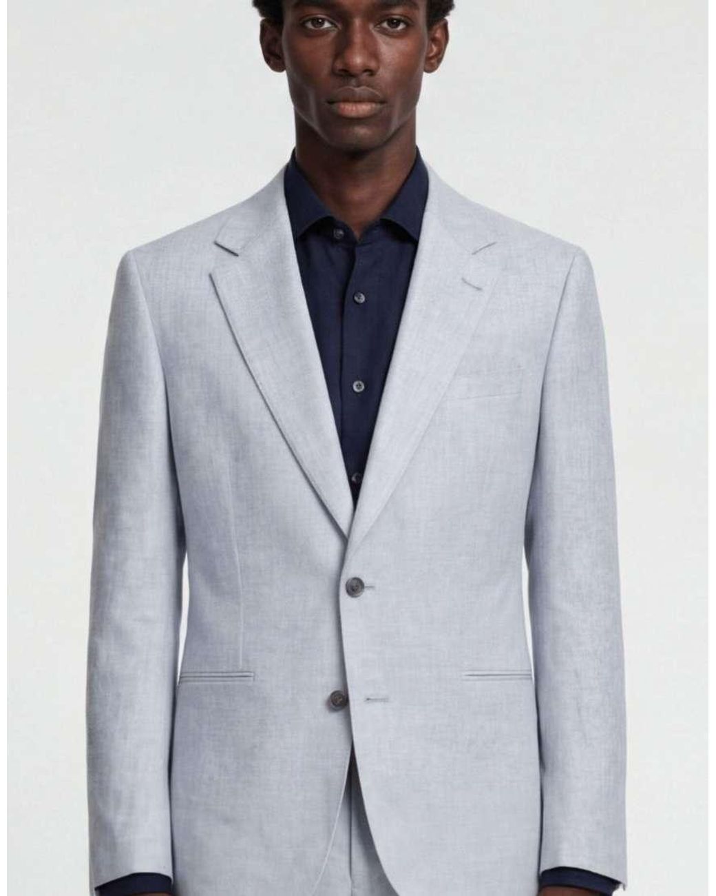 Harry Brown Blue Giacomo Slim Fit Single Breasted Suit Jacket for men